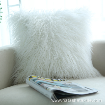 Mongolian cushion plush solid fur pillow cover